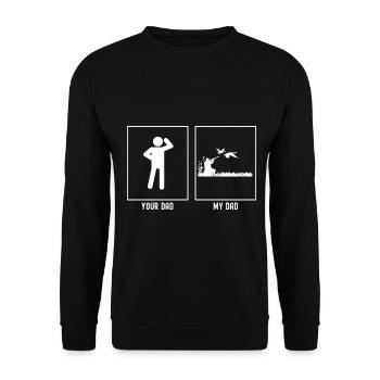 Son père - Mon père - Technique de chasse aux oiseaux - Sweat-shirt Unisexe - noir - Devant - Alina (178cm) & Michal (187cm)
