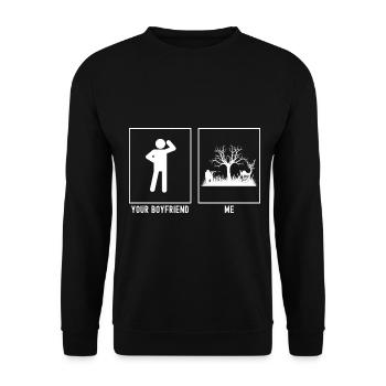 Votre ami - Moi - Chasse au chevreuil - Sweat-shirt Unisexe - noir - Devant - Alina (178cm) & Michal (187cm)