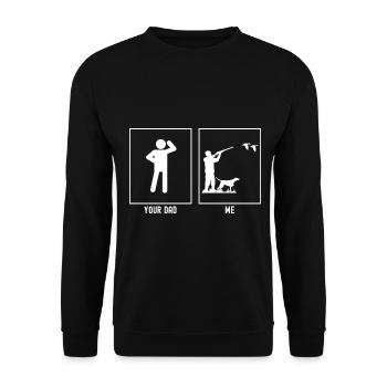 Your Father - Me - Duck Hunter - Unisex Sweatshirt - black - Front - Alina (178cm) & Michal (187cm)