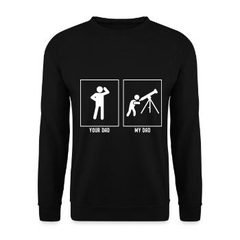 Your Father - My Father - Astronomy Hobby - Unisex Sweatshirt - black - Front - Alina (178cm) & Michal (187cm)