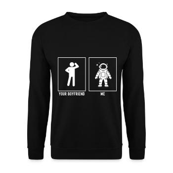 Votre ami - Moi - Astronomy Cartoon Astronaut - Sweat-shirt Unisexe - noir - Devant - Alina (178cm) & Michal (187cm)
