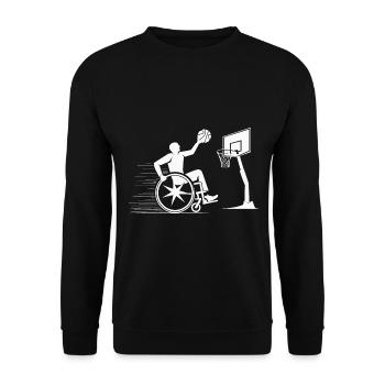 Cadeau de basketball en fauteuil roulant - Sweat-shirt Unisexe - noir - Devant - Alina (178cm) & Michal (187cm)
