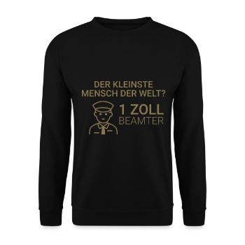 Der kleinste Mensch der Welt? 1 Zoll Beamter - Unisex Pullover - Schwarz - Vorne - Alina (178cm) & Michal (187cm)