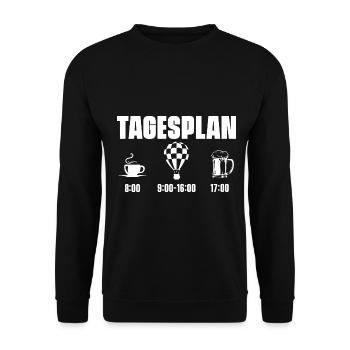 Ballonfahrer Ballonfahrt Ballon Heißluftballon - Unisex Pullover - Schwarz - Vorne - Alina (178cm) & Michal (187cm)