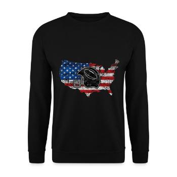 American Football Drapeau Casque Vintage Rugby Ball - Sweat-shirt Unisexe - noir - Devant - Alina (178cm) & Michal (187cm)