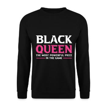 Femme noire Reine des échecs Droits des femmes - Sweat-shirt Unisexe - noir - Devant - Alina (178cm) & Michal (187cm)