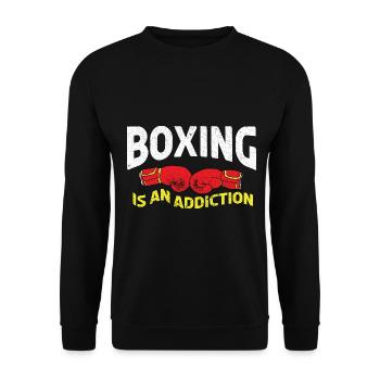 Boxing Boxer Martial Arts Boxing Ring Boxing Gloves - Unisex Sweatshirt - black - Front - Alina (178cm) & Michal (187cm)