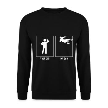 Your father - My father - extreme climbing above - Unisex Sweatshirt - black - Front - Alina (178cm) & Michal (187cm)