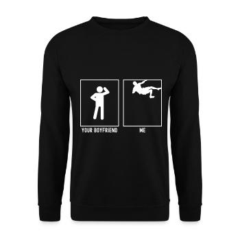 Your friend - me - climbing difficult - Unisex Sweatshirt - black - Front - Alina (178cm) & Michal (187cm)
