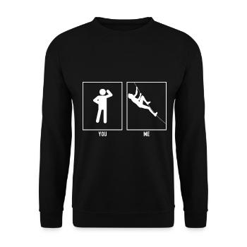 Vous - I - Escalade en diagonale - Sweat-shirt Unisexe - noir - Devant - Alina (178cm) & Michal (187cm)