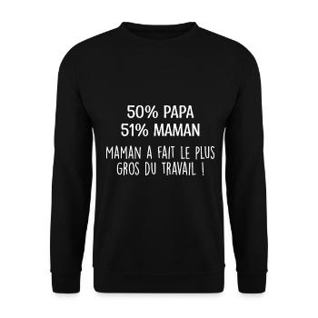 Grenouillère Bébé Annonce Grossesse Message Humour - Sweat-shirt Unisexe - noir - Devant - Alina (178cm) & Michal (187cm)