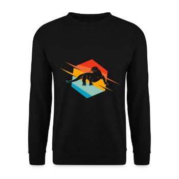 Komodowaran Komodo Liebhaber Geschenk - Unisex Pullover - Schwarz - Vorne - Alina (178cm) & Michal (187cm)