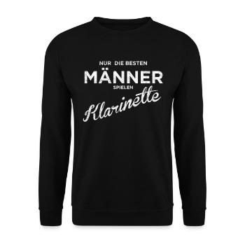 MÄNNER KLARINETTE SHIRT - Unisex Pullover - Schwarz - Vorne - Alina (178cm) & Michal (187cm)