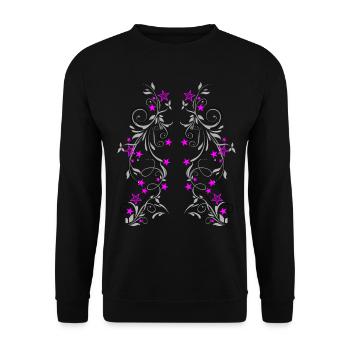 Wester Flower - Unisex Pullover - Schwarz - Vorne - Alina (178cm) & Michal (187cm)