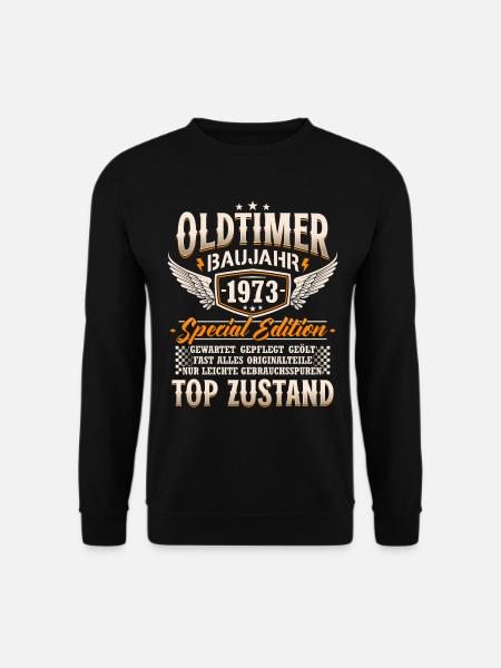 Oldtimer Baujahr 1973 Jahrgang Geburtstag Geschenk - Unisex Pullover - Schwarz