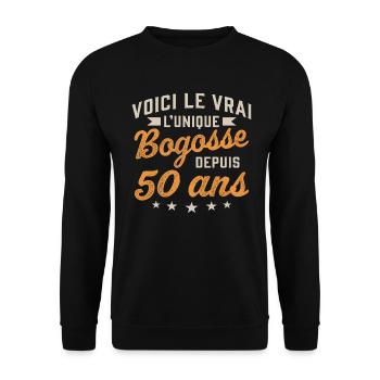 Voici le vrai l'unique bogosse depuis 50 ans - Sweat-shirt Unisexe - noir - Devant - Alina (178cm) & Michal (187cm)