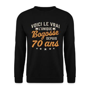 Voici le vrai l'unique bogosse depuis 70 ans - Sweat-shirt Unisexe - noir - Devant - Alina (178cm) & Michal (187cm)