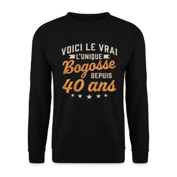 Voici le vrai l'unique bogosse depuis 40 ans - Sweat-shirt Unisexe - noir - Devant - Alina (178cm) & Michal (187cm)