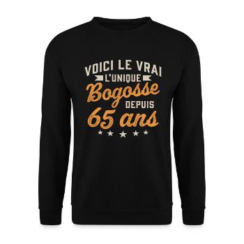 Voici le vrai l'unique bogosse depuis 65 ans - Sweat-shirt Unisexe - noir - Devant - Alina (178cm) & Michal (187cm)