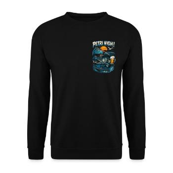 Petri High! Fishing in Hamburg! - Unisex Sweatshirt - black - Front - Alina (178cm) & Michal (187cm)