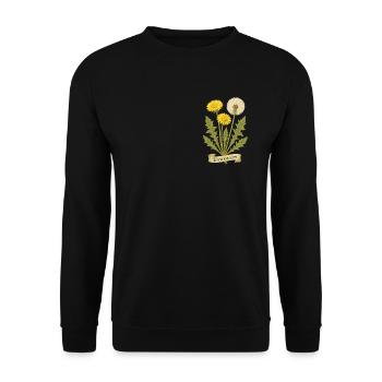 Löwenzahn – Taraxacum officinale | Kraftpaket - Unisex Pullover - Schwarz - Vorne - Alina (178cm) & Michal (187cm)