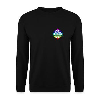 Arc-en-ciel Sri Yantra - Sweat-shirt Unisexe - noir - Devant - Alina (178cm) & Michal (187cm)