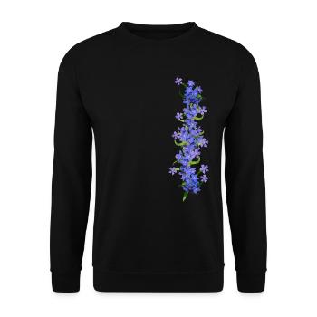 bleu printemps fleurs fleurs guirlande fleur prairie - Sweat-shirt Unisexe - noir - Devant - Alina (178cm) & Michal (187cm)