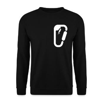 Klettern im Karabiner für Klettersportler - Unisex Pullover - Schwarz - Vorne - Alina (178cm) & Michal (187cm)