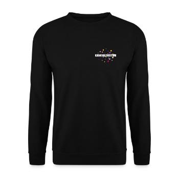 Buntes schlichtes Konfetti Karnevalskostüm - Unisex Pullover - Schwarz - Vorne - Alina (178cm) & Michal (187cm)