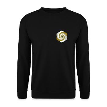 Goldener Schnitt Blume 6er - Unisex Pullover - Schwarz - Vorne - Alina (178cm) & Michal (187cm)