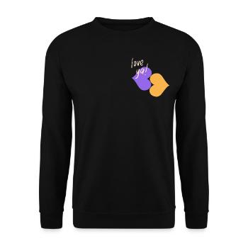 Love you , bisou bisou - Sweat-shirt Unisexe - noir - Devant - Alina (178cm) & Michal (187cm)