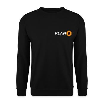 Bitcoin, Plan B, Logo, Hodl, Crypto, Symbole, Fan - Sweat-shirt Unisexe - noir - Devant - Alina (178cm) & Michal (187cm)
