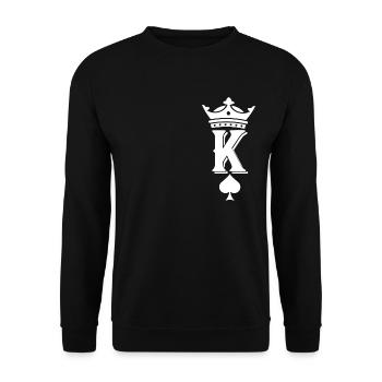Couronne de roi pique Mariage Fiançailles Couple Cadeau - Sweat-shirt Unisexe - noir - Devant - Alina (178cm) & Michal (187cm)