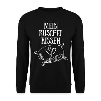 Gift for friend Christmas cuddly pillow - Unisex Sweatshirt - black - Front - Alina (178cm) & Michal (187cm)