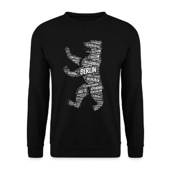 Berlin Bear - Unisex Sweatshirt - black - Front - Alina (178cm) & Michal (187cm)