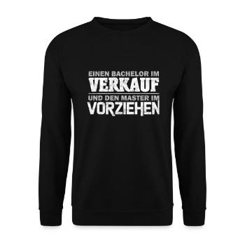 Bachelor Verkauf - Unisex Pullover - Schwarz - Vorne - Alina (178cm) & Michal (187cm)