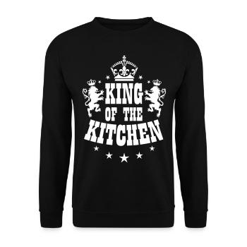 07 KING of the Kitchen Lion Crown - Unisex Sweatshirt - black - Front - Alina (178cm) & Michal (187cm)