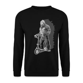 Elektroroller E-Roller King Kong Geschenkidee - Unisex Pullover - Schwarz - Vorne - Alina (178cm) & Michal (187cm)