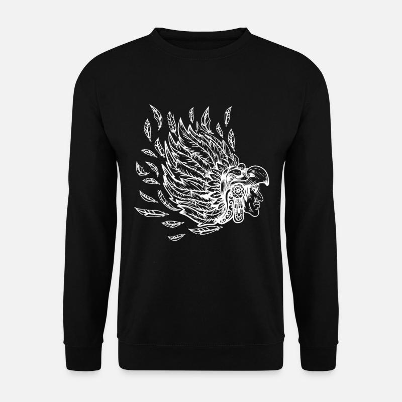 Native American Native American Indian feather jewelry - Unisex Sweatshirt - black