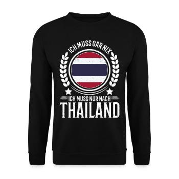 Thailand Urlaub Reise Geschenk - Unisex Pullover - Schwarz - Vorne - Alina (178cm) & Michal (187cm)