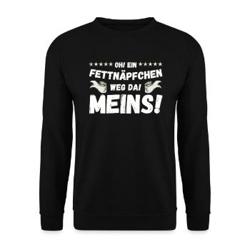 Oh ein Fettnäpchen - Unisex Pullover - Schwarz - Vorne - Alina (178cm) & Michal (187cm)