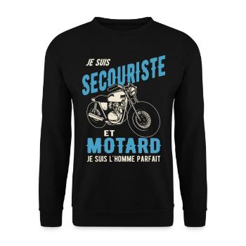 secouriste et motard l'homme parfait - Sweat-shirt Unisexe - noir - Devant - Alina (178cm) & Michal (187cm)