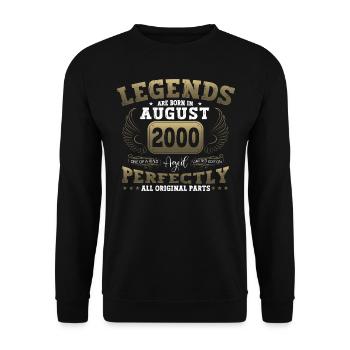 Légende août 2000 22e anniversaire cadeau messieurs - Sweat-shirt Unisexe - noir - Devant - Alina (178cm) & Michal (187cm)