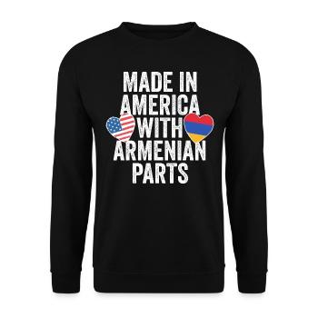 MADE IN AMERICA WITH ARMENIAN PARTS - Unisex Sweatshirt - black - Front - Alina (178cm) & Michal (187cm)