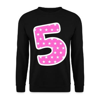 Number 5 - Unisex Sweatshirt - black - Front - Alina (178cm) & Michal (187cm)