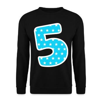 Number 5 - Unisex Sweatshirt - black - Front - Alina (178cm) & Michal (187cm)