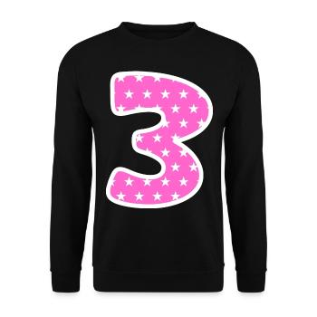 Numéro 3 - Sweat-shirt Unisexe - noir - Devant - Alina (178cm) & Michal (187cm)