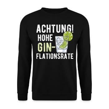 Einen Trink Ich GINdestens Gin Liebhaber - Unisex Pullover - Schwarz - Vorne - Alina (178cm) & Michal (187cm)