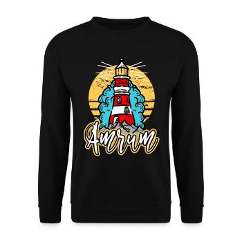 Amrum Allemagne City Lighthouse Skyline Font - Sweat-shirt Unisexe - noir - Devant - Alina (178cm) & Michal (187cm)