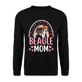 Beagle Mama Hund süßer Beagle kawaii - Unisex Pullover - Schwarz - Vorne - Alina (178cm) & Michal (187cm)